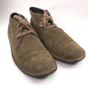 John Varvatos Men Size 12 Olive Green Suede Chukka Boots Lace Up